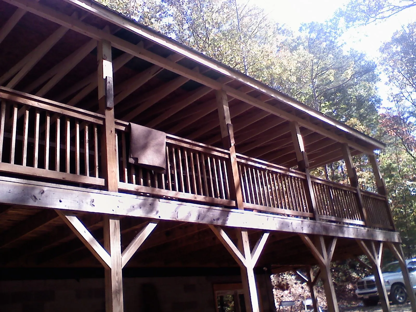 Timber framing under a new elevated porch and deck — Roof Leak Repair in Adelphi by Roofing Brothers